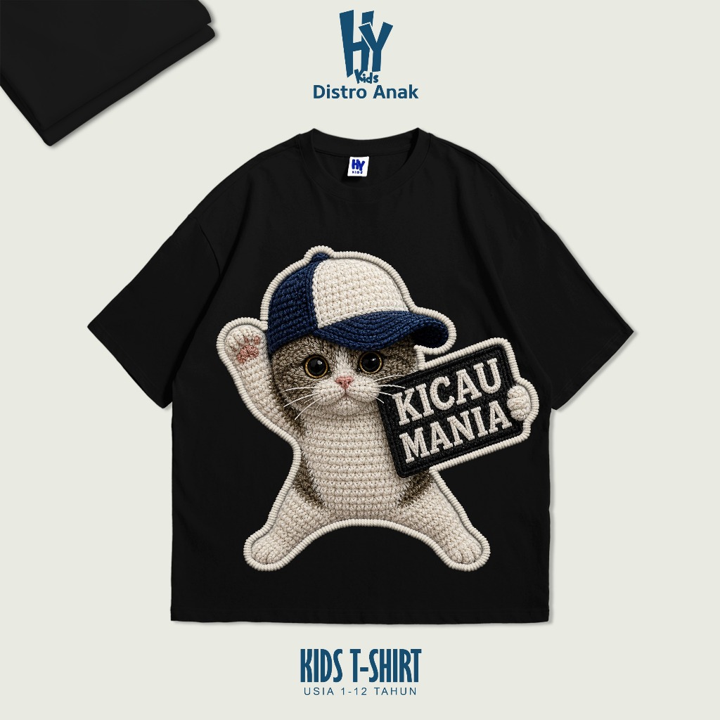 Kaos Anak Motif Kucing Kicau Mania Untuk Usia 1-12 Tahun Shp - foto 1