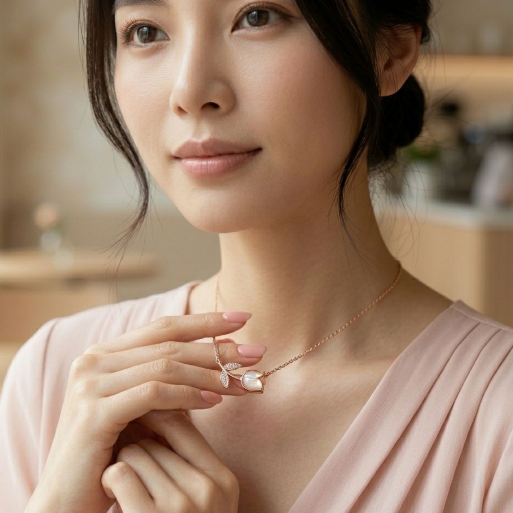 Jual Kalung Wanita Liontin Bunga Tulip Pearl Elegan Aksesoris Korea ...