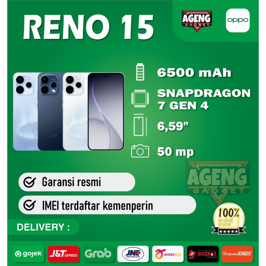 Jual Oppo Reno 15 5G Terlengkap & Harga Terbaru Agustus 2026 | Shopee ...