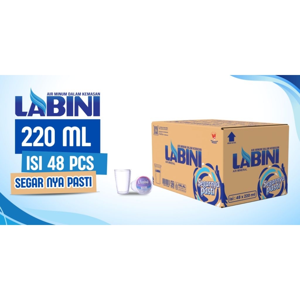 Jual (INSTANT) Air Mineral Labini 220ML X 48 Gelas | Shopee Indonesia