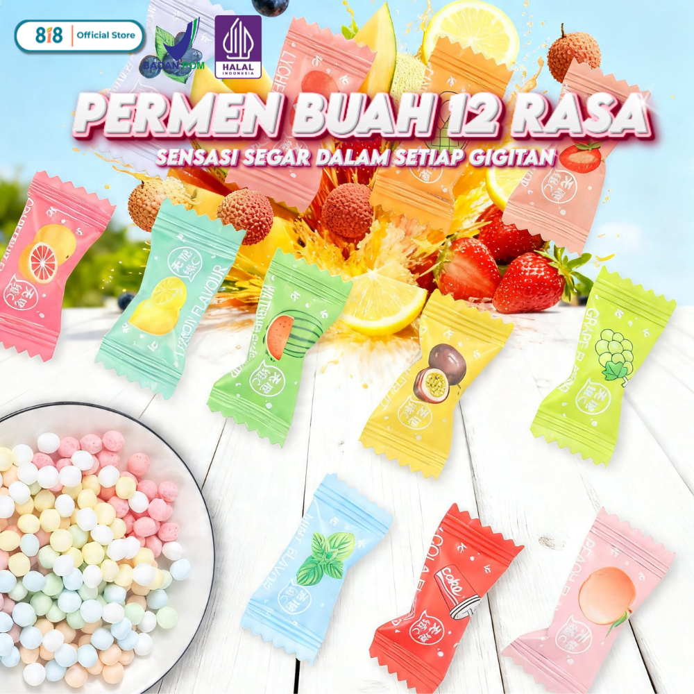 Jual Permen buah buahan dengan 12 Rasa Pilihan Varian Berbeda Cocok ...