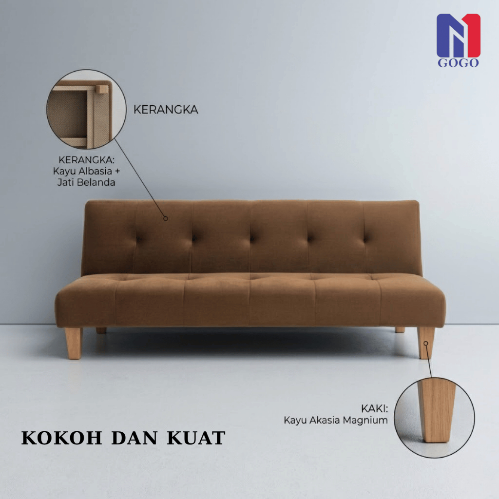 Jual Dalmet Pudan Sofa Bed 160 Minimalis Pudan 2-in-1 - Kasur Lipat ...