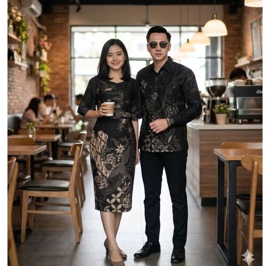 Batik Couple Motif Seling Hitam Atasan Batik