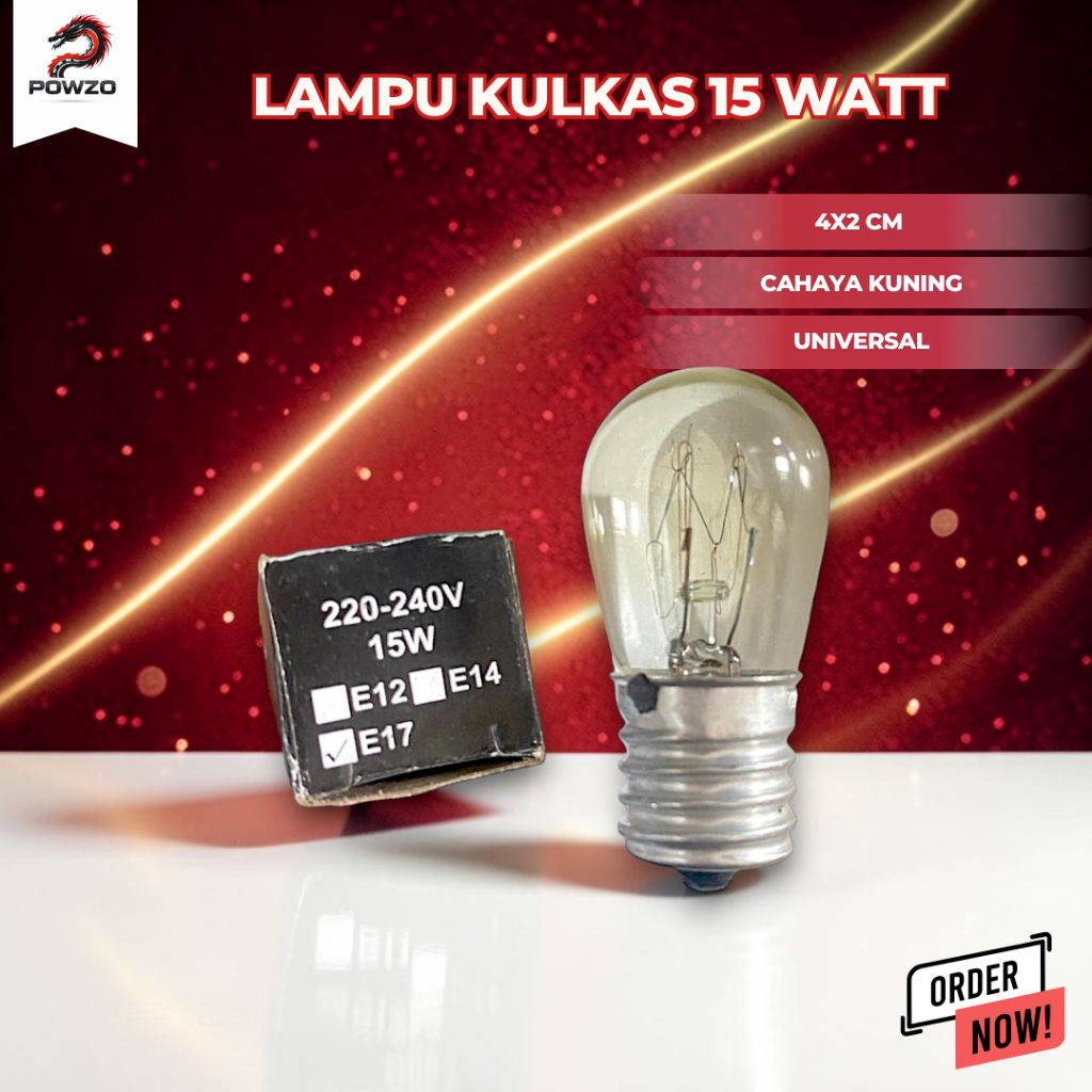 Jual POWZO LAMPU KULKAS/FREEZER 15 WATT TYPE E12, E14, E17 | Shopee ...