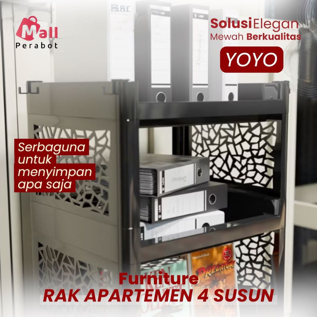 Jual Mall Perabot | Rak Susun Yoyo Plastik 4 Tingkat dengan Roda Rak ...
