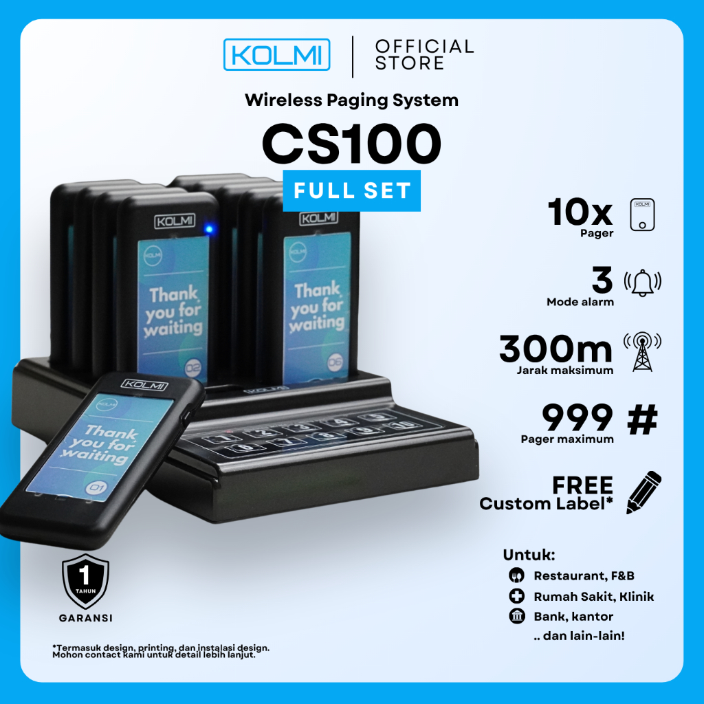 Jual KOLMI Wireless Calling Paging System Pager Restaurant - Button ...