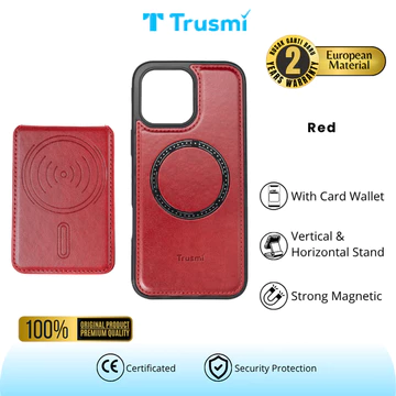 Case iPhone 15 Magnetic PU Leather with Card Slot