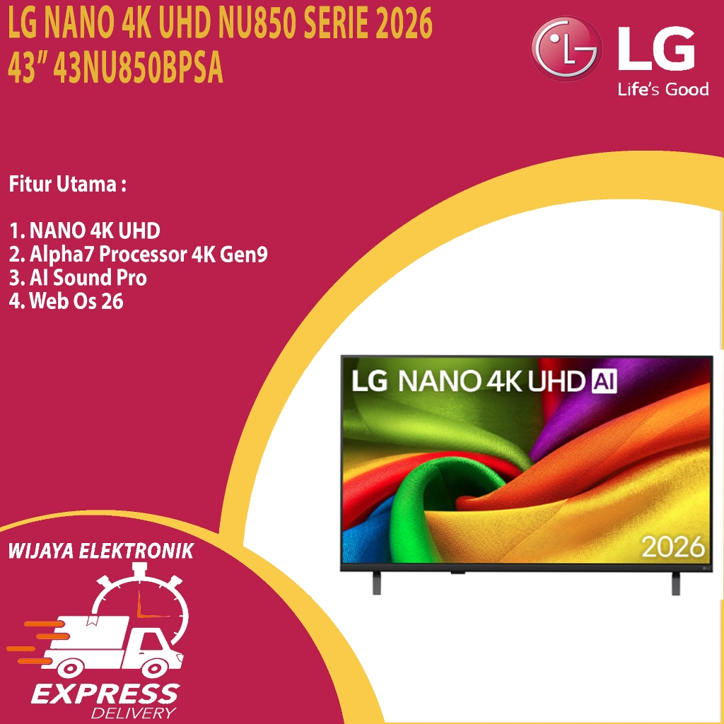 Jual LG 43NU850BPSA LED NANO 4K UHD SMART AI TV 43NU850 SERIE 2026 ...
