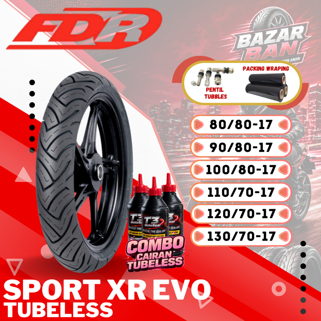 Jual (PRODUKSI TERBARU) BAN FDR SPORT XR EVO TUBELESS RING 17 ( 80/80 ...