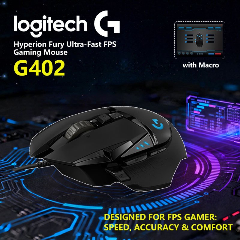 Jual Mouse Logitech G402 Hyperion Fury Mouse Gaming Wired Ultra-Fast ...