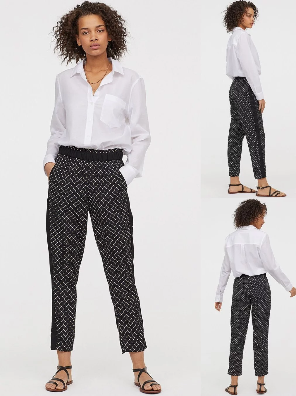Celana Panjang HM Crepe Longpants  Celana High-Waist Pull-On Style - 3839