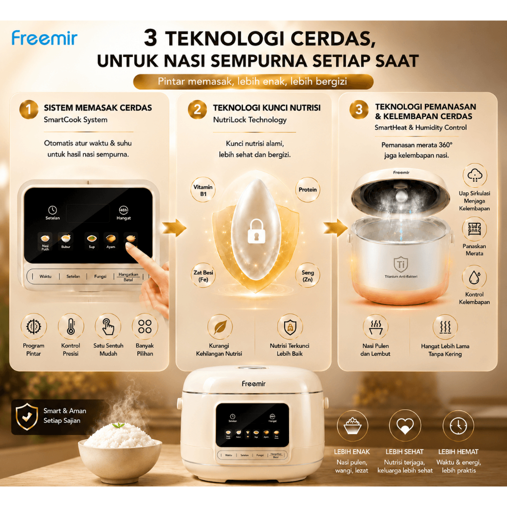 Jual freemir Magic Com Digital Titanium Anti Bakteri Smart Rice Cooker ...