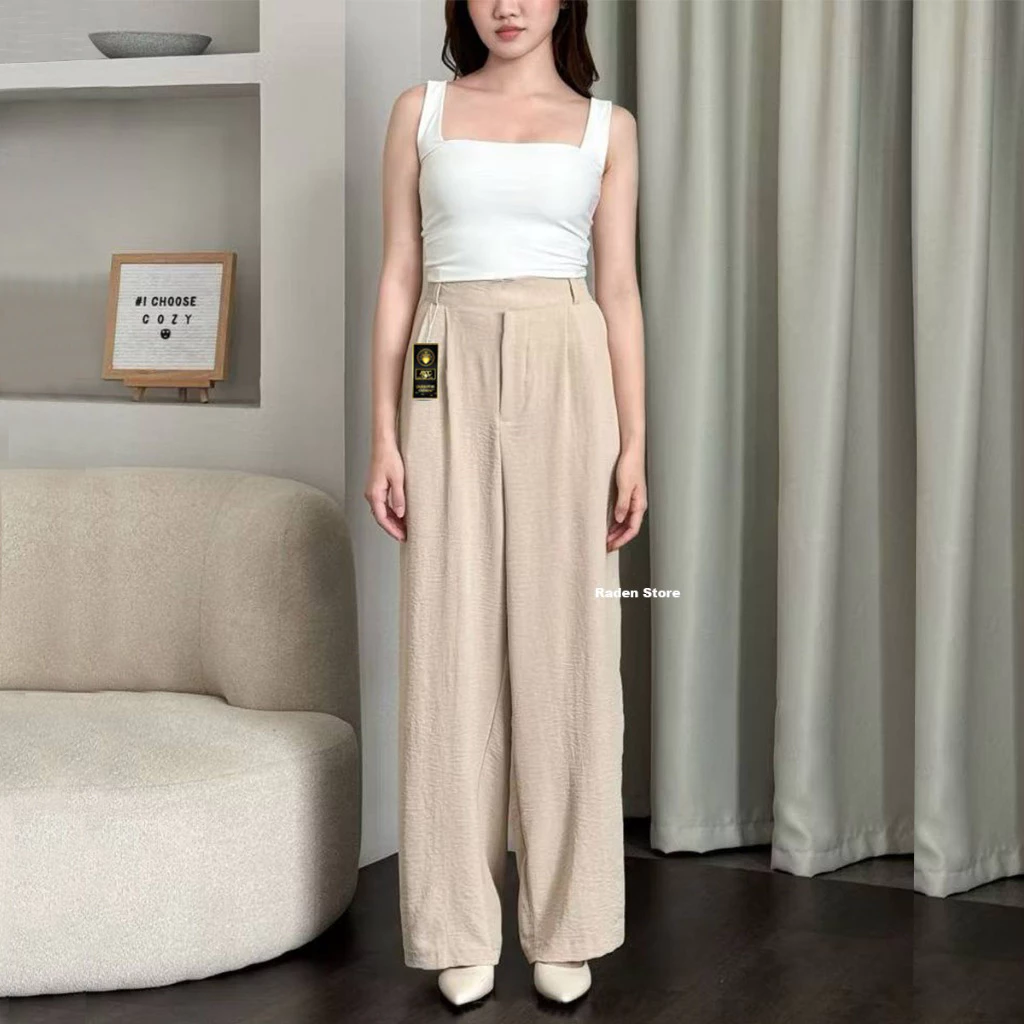 RADEN | Celana Kulot Crinkle Airflow Highwaist Wanita Loose Cullote Pant Jumbo
