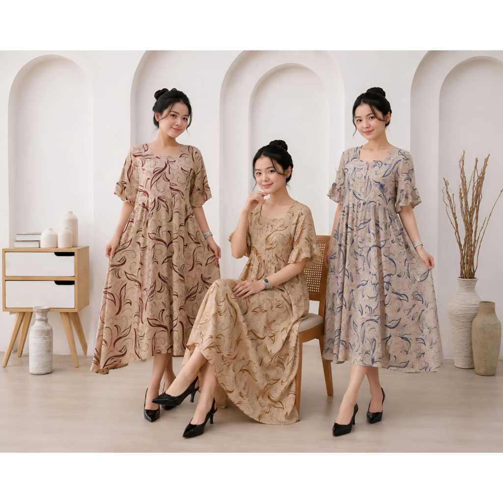 Dater Busui Motif Marble Rayon Midi