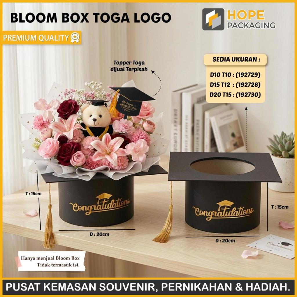Jual HOPE WAJIB BELI BUBBLE / Bloom Box Topi Wisuda Toga Logo ...