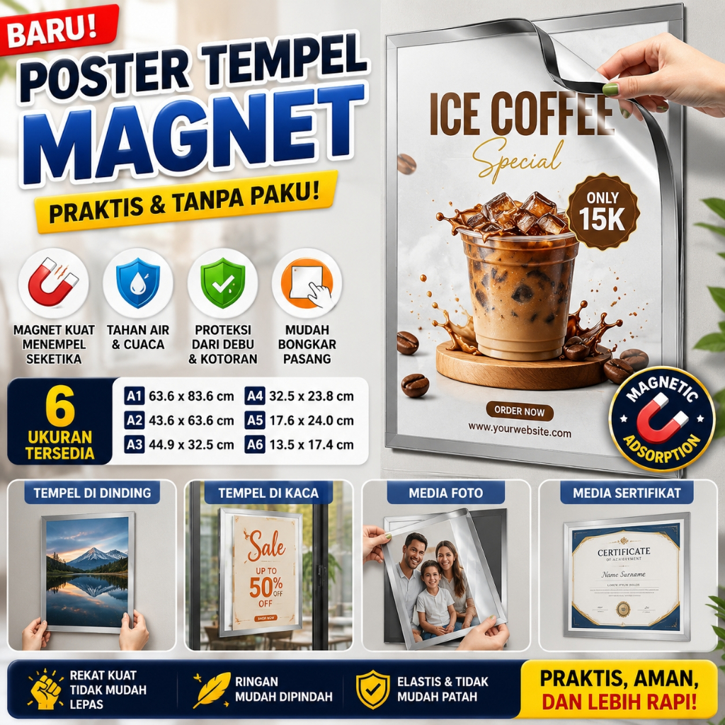 Jual READY Tempat Poster / Wall Stiker / Brosur Tempel Dinding / Brosur ...