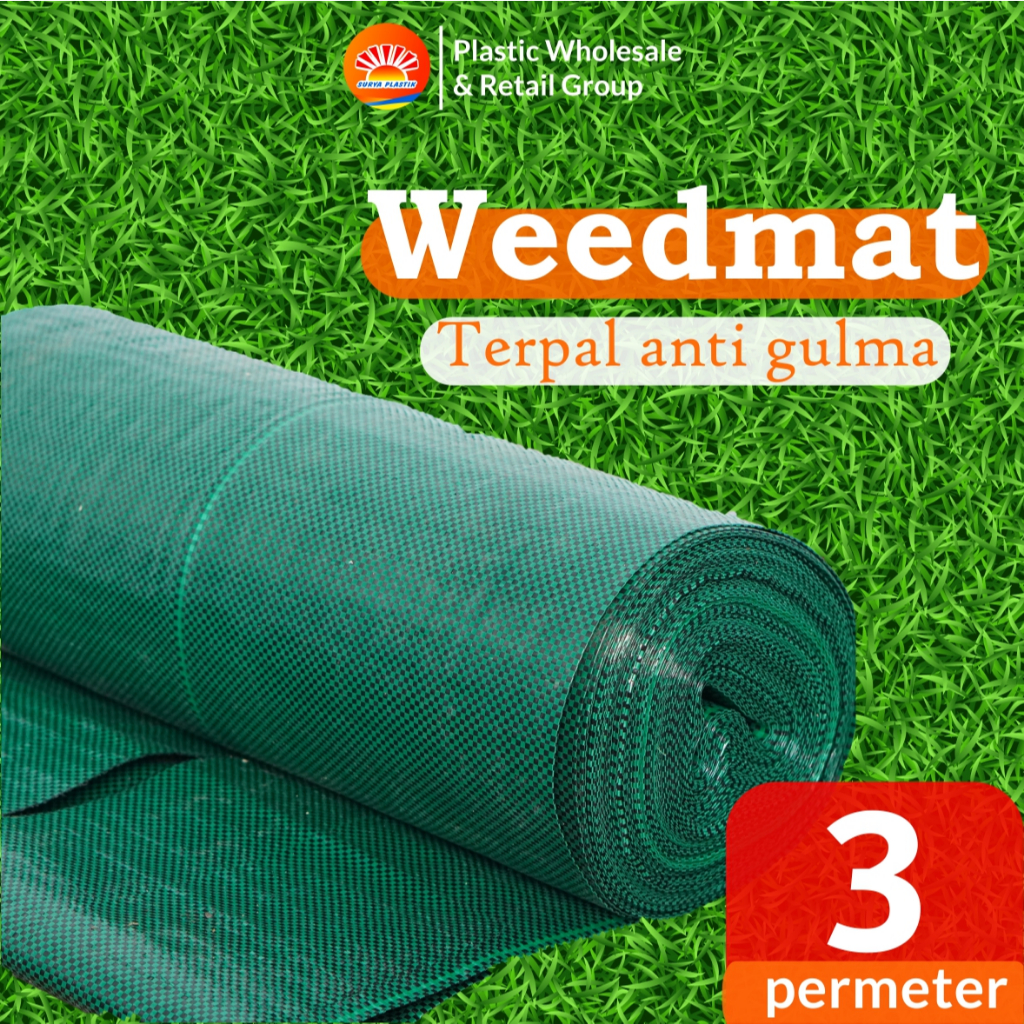 Terpal Green House Lebar 3 meter Weedmat Control- Meteran Woven Fabric Anti UV Weed Mat