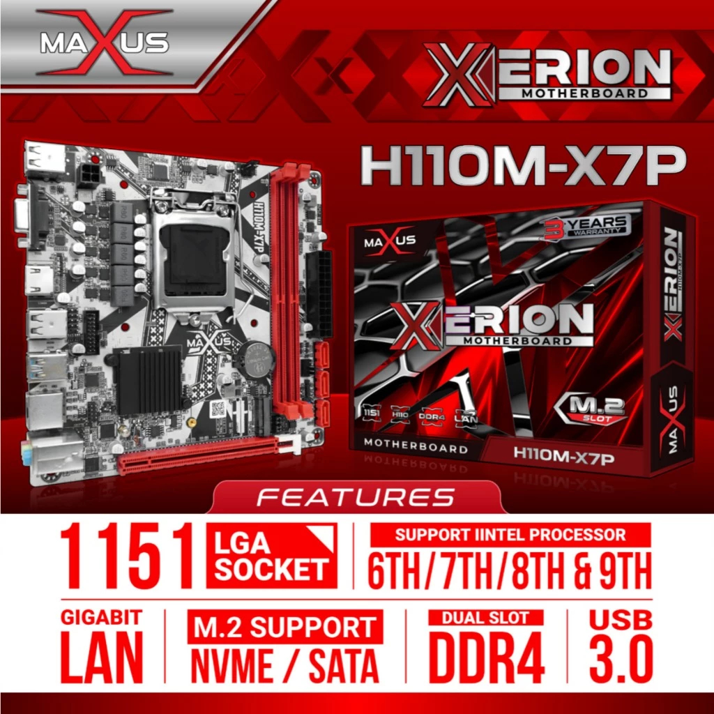 Jual Motherboard MAXUS H110 Socket LGA 1151 DDR4 | Shopee Indonesia