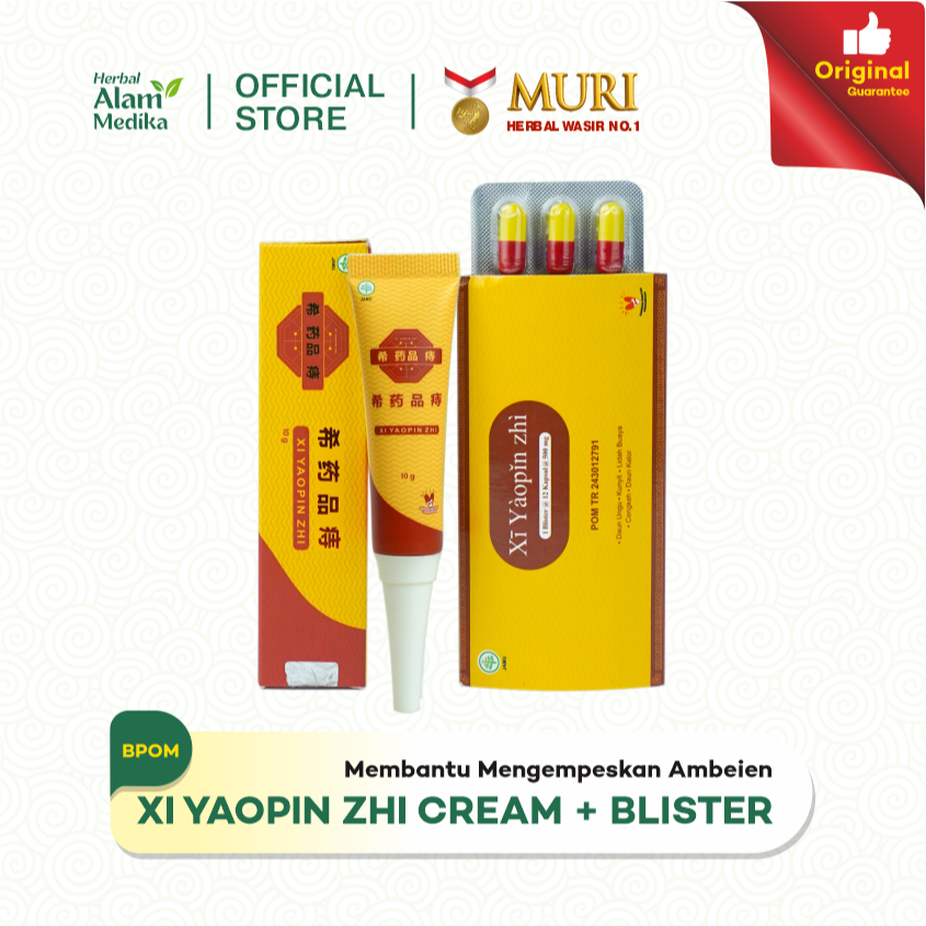 XI YAOPIN ZHI Bundling Salep Tube dan Kapsul Blister Obat Wasir Ambeien Herbal Cina Kempeskan Ambeyen Luar Dalam Stadium 1234