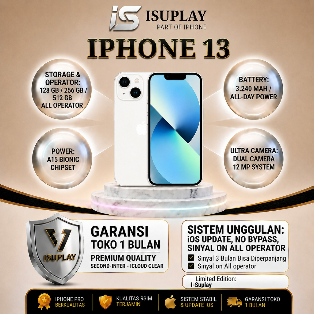 Jual IP 13 128GB 256GB Full Set Second Inter Mulus 100% Original ...