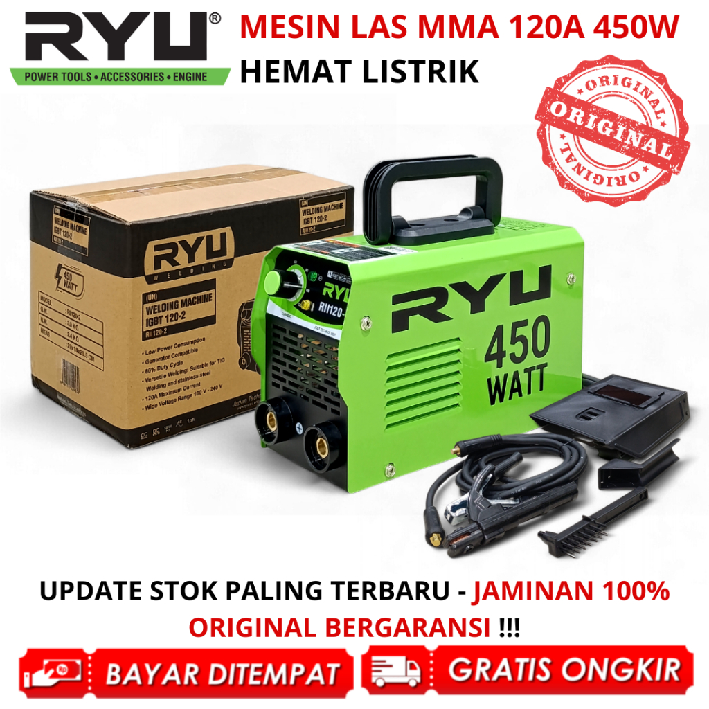 Jual Mesin Las RYU Inverter MMA 120 IGBT 450 Watt - Travo Trafo Las ...