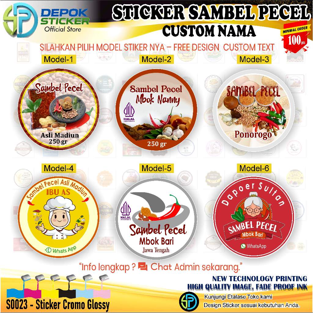 Jual Stiker label sambel pecel custom nama | Shopee Indonesia