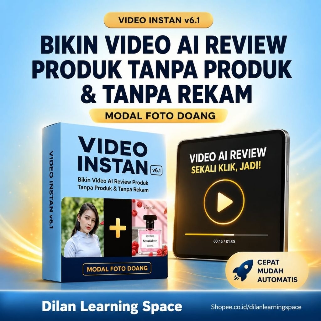 AI Video Promosi Instant - Tools AI Pembuat Video Konten Otomoatis Tanpa Produk dan Rekaman Manual