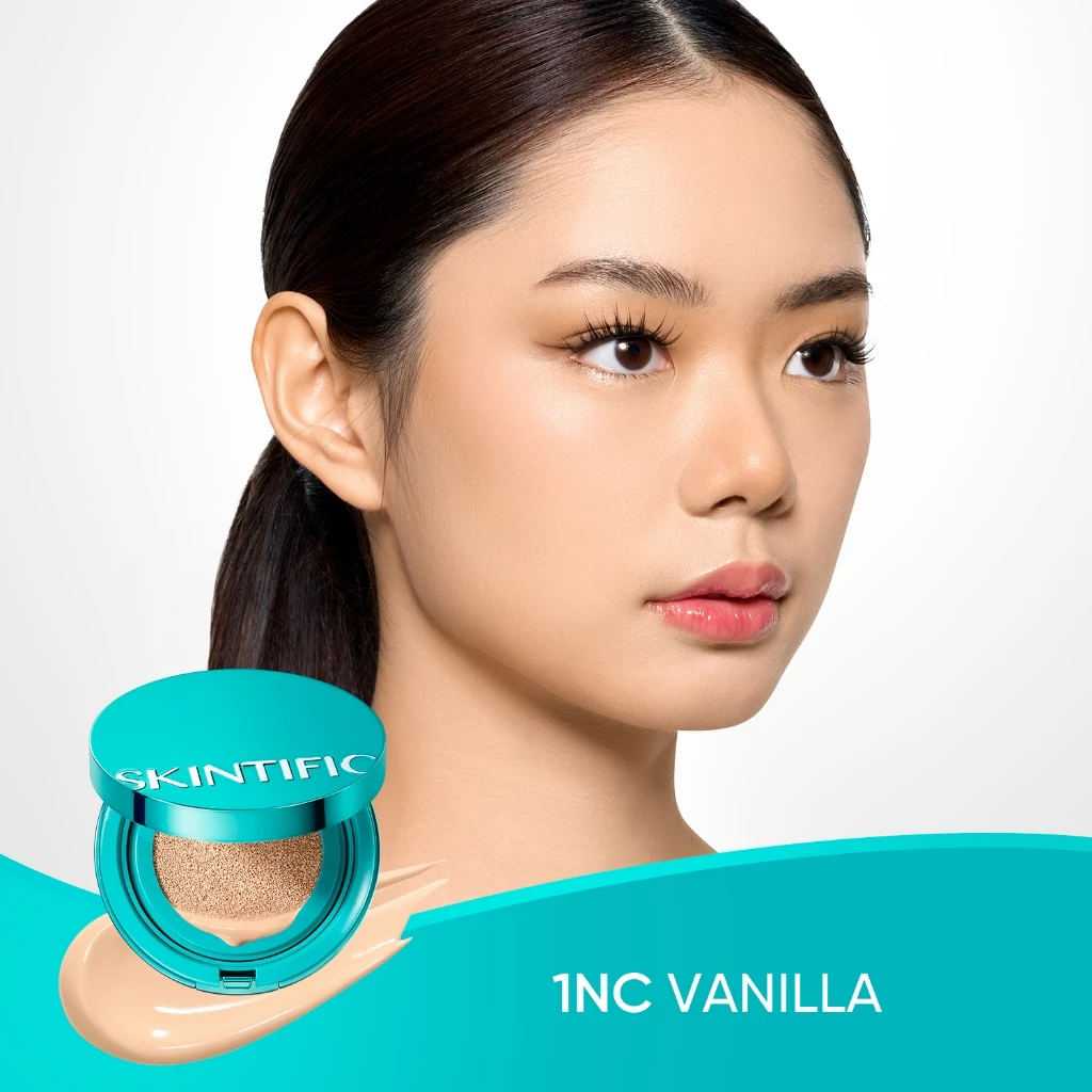 SKINTIFIC - PERFECT STAY SERUM MATTE CUSHION FOUNDATION SPF 50 PA++++ | Soft Matte Finish Menghalusk