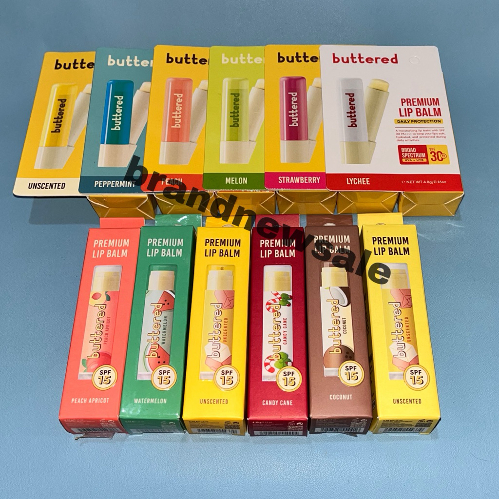 Jual NEW Buttered Premium Lip Balm SPF 30 & 15 Pelembab Bibir Lip Care ...