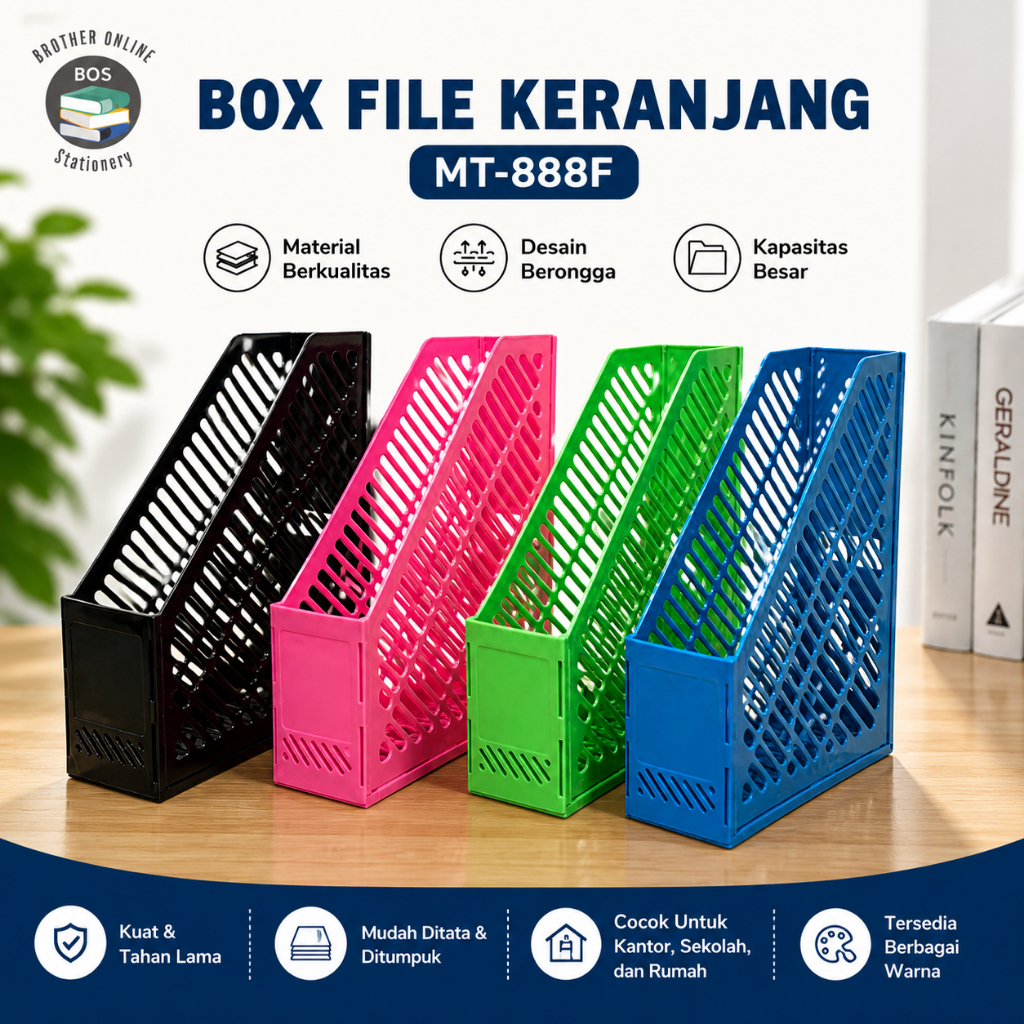 Jual BOS Box File Plastik Rak Buku Keranjang / File Dokumen Bongkar ...