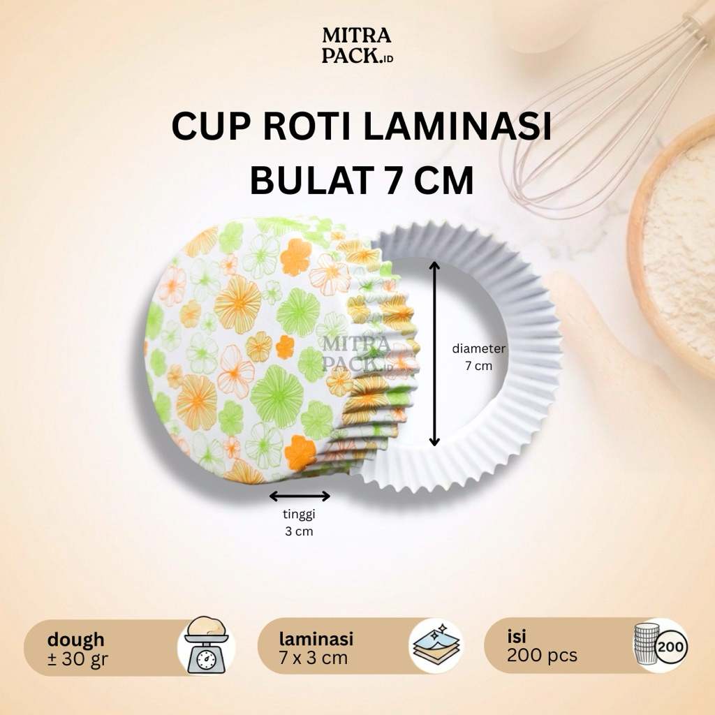 Jual Cup Roti BULAT 7 NICOLE | LIGHT FLOWER isi 200 Pcs | Shopee Indonesia