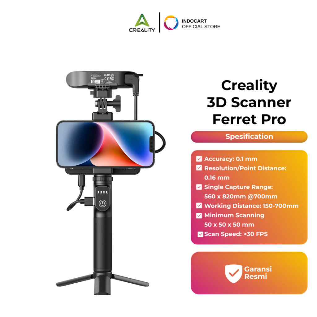 Jual Creality CR Scan Ferret Pro 3D Scanner Portable with 24-bit Full ...