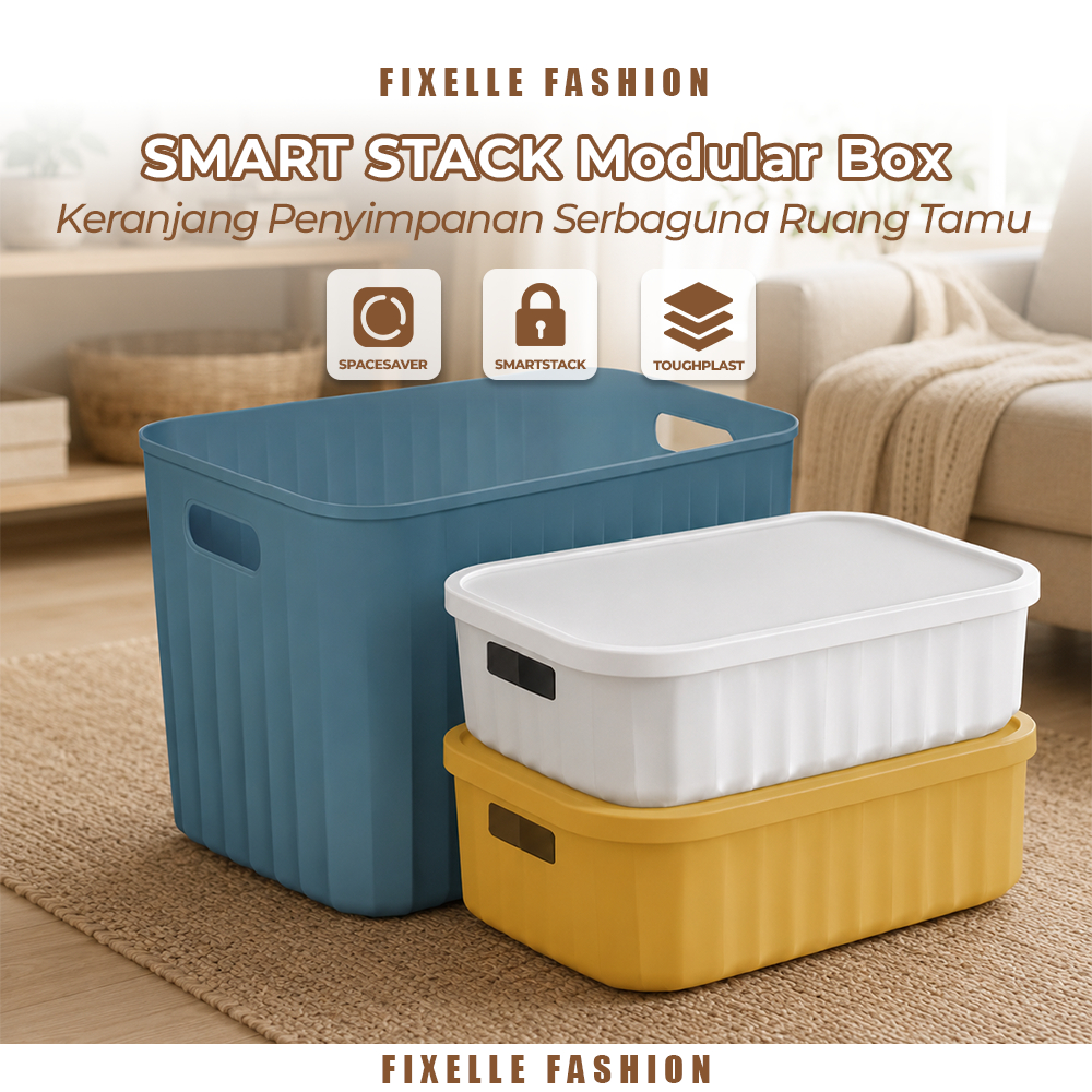 Jual Fixelle Fashion Kotak Penyimpanan 3 Ukuran 3 Warna Keranjang ...