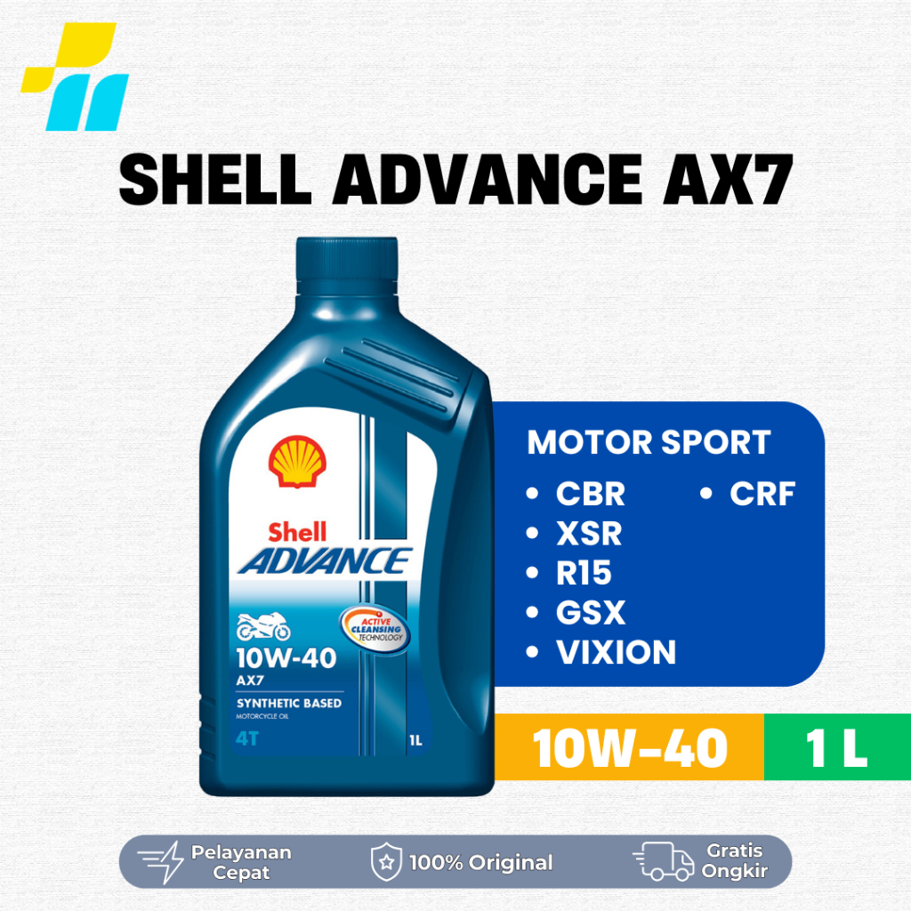 Jual Shell Advance AX7 10W40 1L 1000 mL - Oli Motor Shell 100% Asli ...