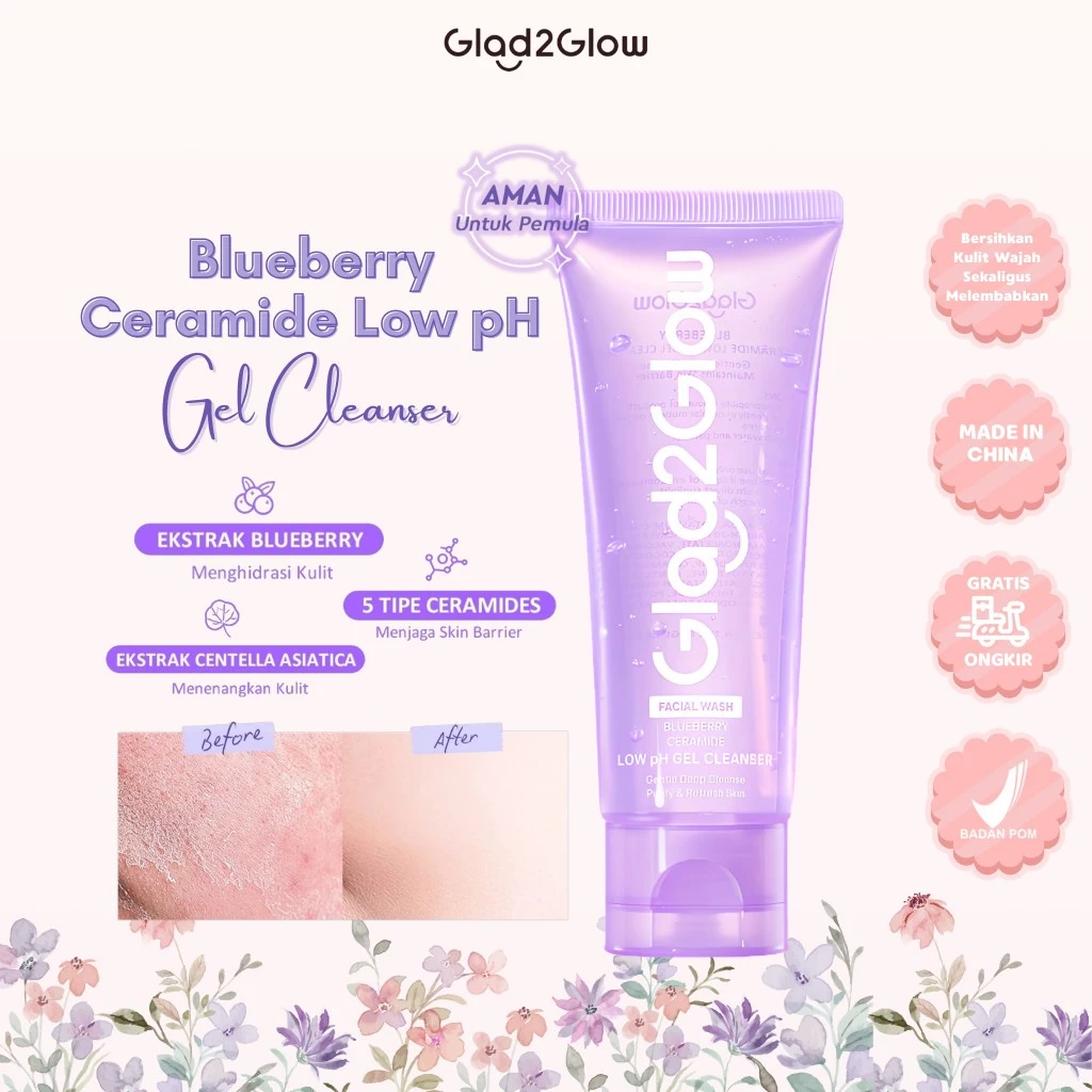Glad2Glow Blueberry Ceramide Gel Cleanser 70ml