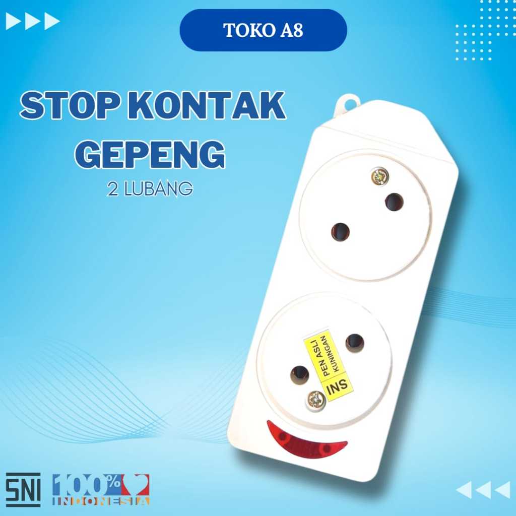 Stop Kontak Gepeng 2 Lubang / Terminal Kuningan