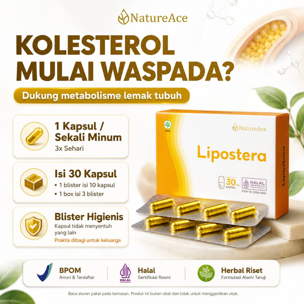 Lipostera Obat Herbal Menurunkan Kolesterol, Berat Badan, Trigliserida & Lemak Tubuh