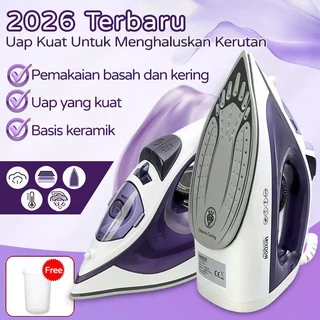 Setrika Uap 4 in 1 Portable | Setrika Listrik untuk Baju & Traveling | Mode Uap, Kering, Semburan Uap & Semprotan Air | Alas Ceramic Anti Lengket | Self Cleaning | Handheld Daya Besar
