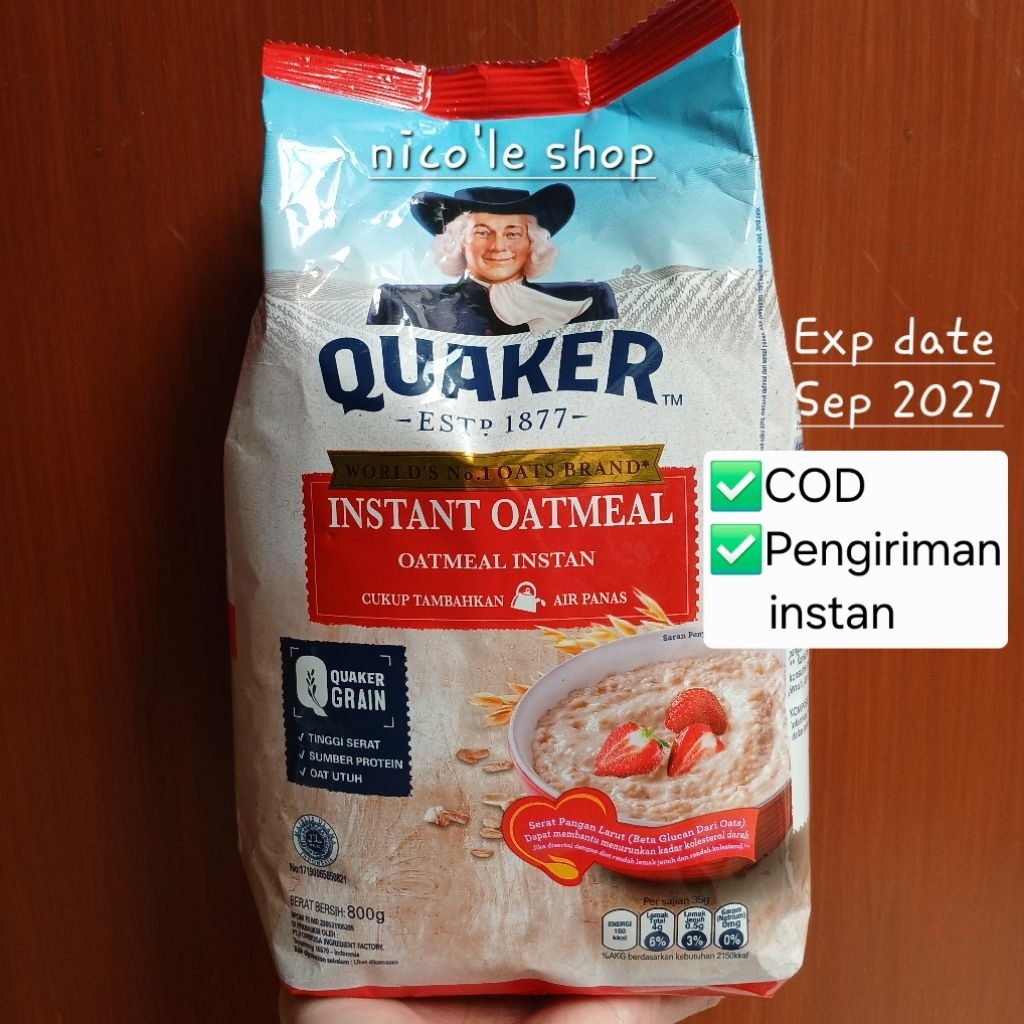 Jual Quaker instant oatmeal 800g 800gr 800 gr merah | Shopee Indonesia
