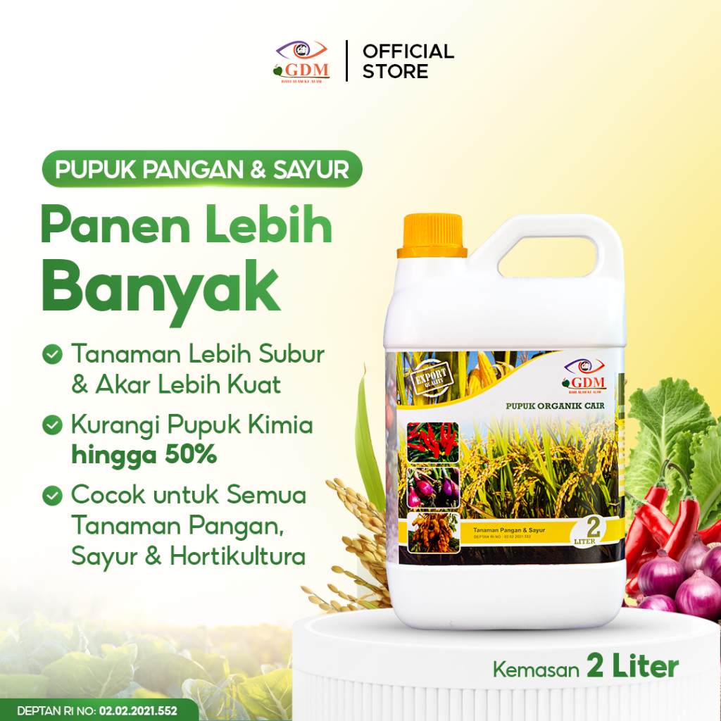 GDM Pupuk Padi & Palawija 2L | Lebih Hemat untuk Pemakaian Rutin | Hasil Lebih Meningkat & Stabil