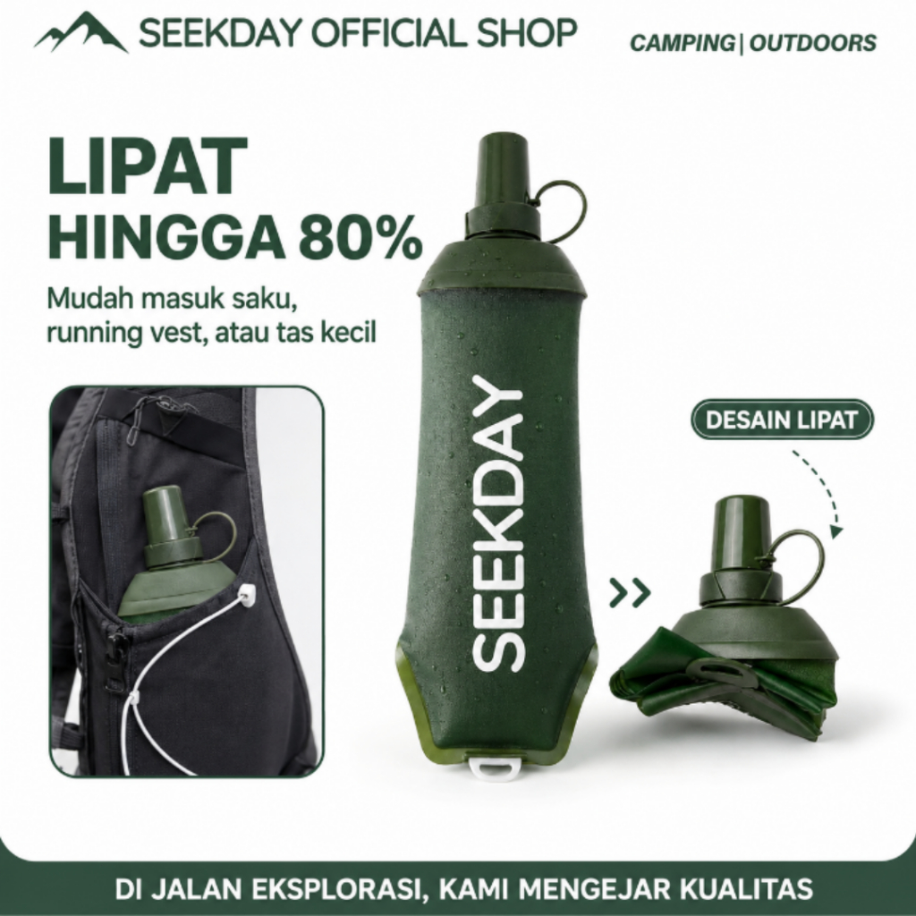 Jual Seekday Tup Soft Flask BPA Free Outdoor Botol Lipat Silicone Botol ...