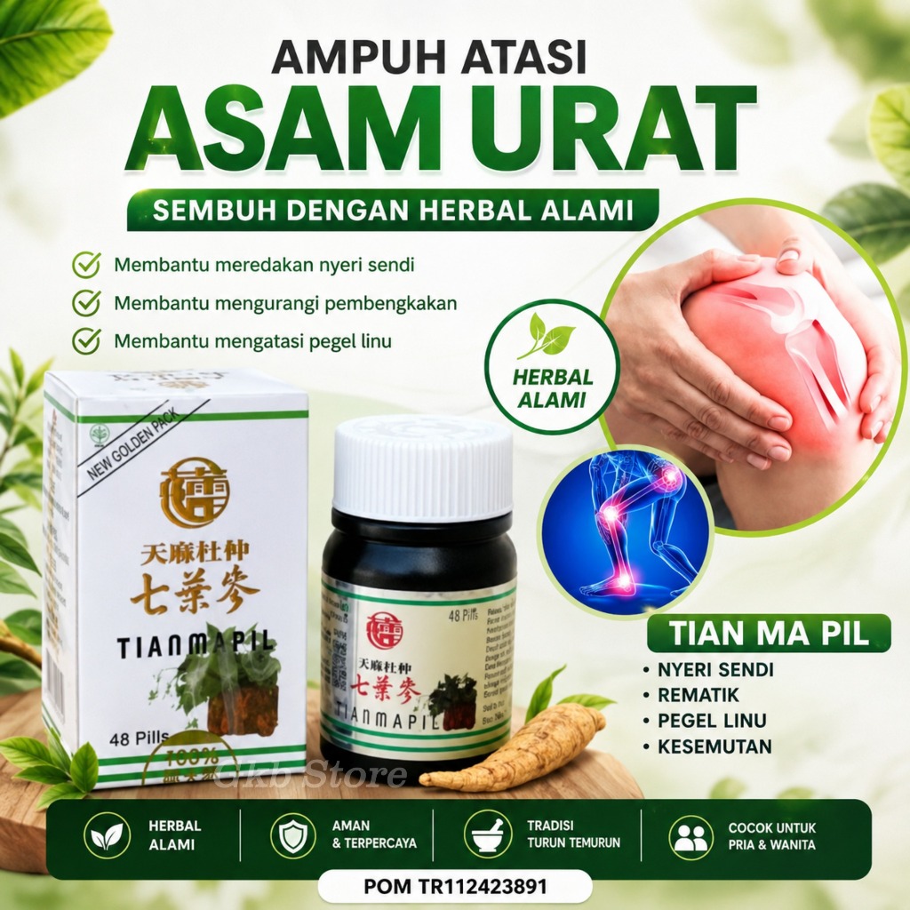 Seven Leave Ginseng [Tian Ma Pil BPOM] Original 100% Obat Rematik Asamurat Pegal linu nyeri sendi ampuh