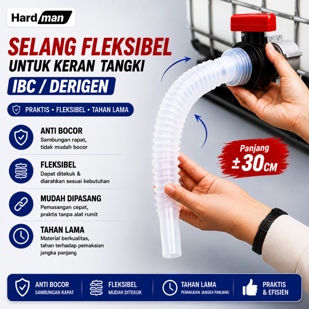 Selang fleksibel Teleskopik Jerigen/Kran tangki IBC/Tangki Kempu/Derigen/Jerigen Ukuran kecil dan Ukuran besar 20-30 Liter 60MM / 40MM