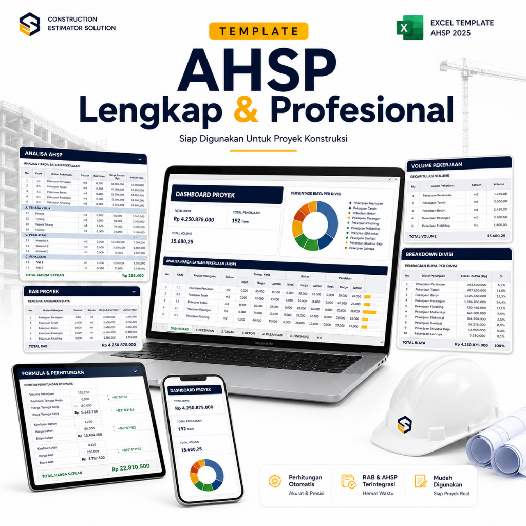 Jual Template Excel AHSP 2025 & RAB Konstruksi Otomatis - Analisa Harga ...