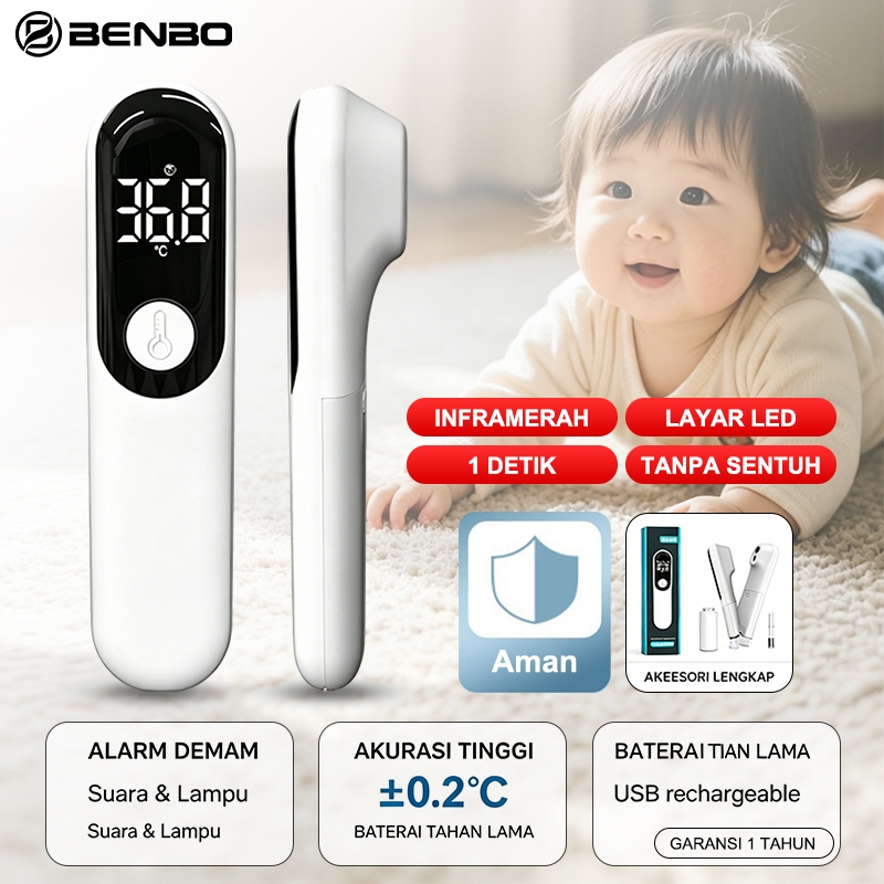 Jual BENBO Termometer Inframerah Tanpa Sentuh Cepat Akurat, Non-contact ...
