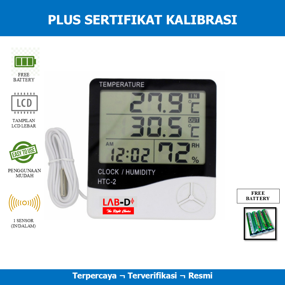 Jual LAB D HTC 2 - Thermometer Hygrometer Ruangan Apotek Klinik Rumah ...