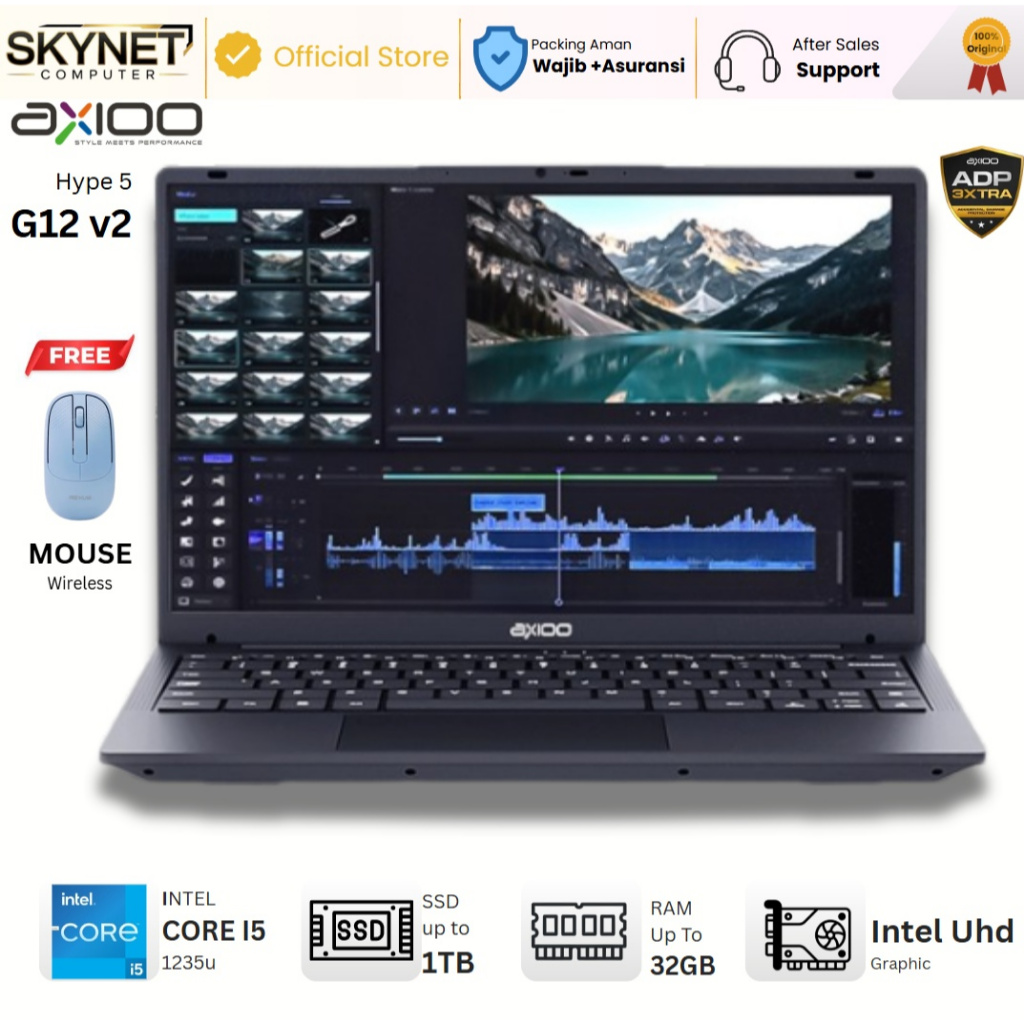 Jual AXIOO Mybook Hype 5 G12 V2 Intel Core i5 1235U RAM32GB SSD1TB 14 ...