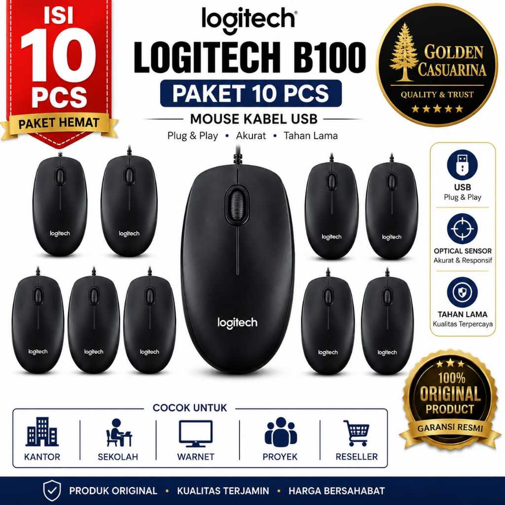 Jual Mouse Logitech B100 Terlengkap & Harga Terbaru Juli 2026 | Shopee ...