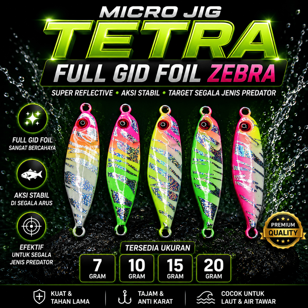 Jual micro jig tetra full gid zebra | Shopee Indonesia