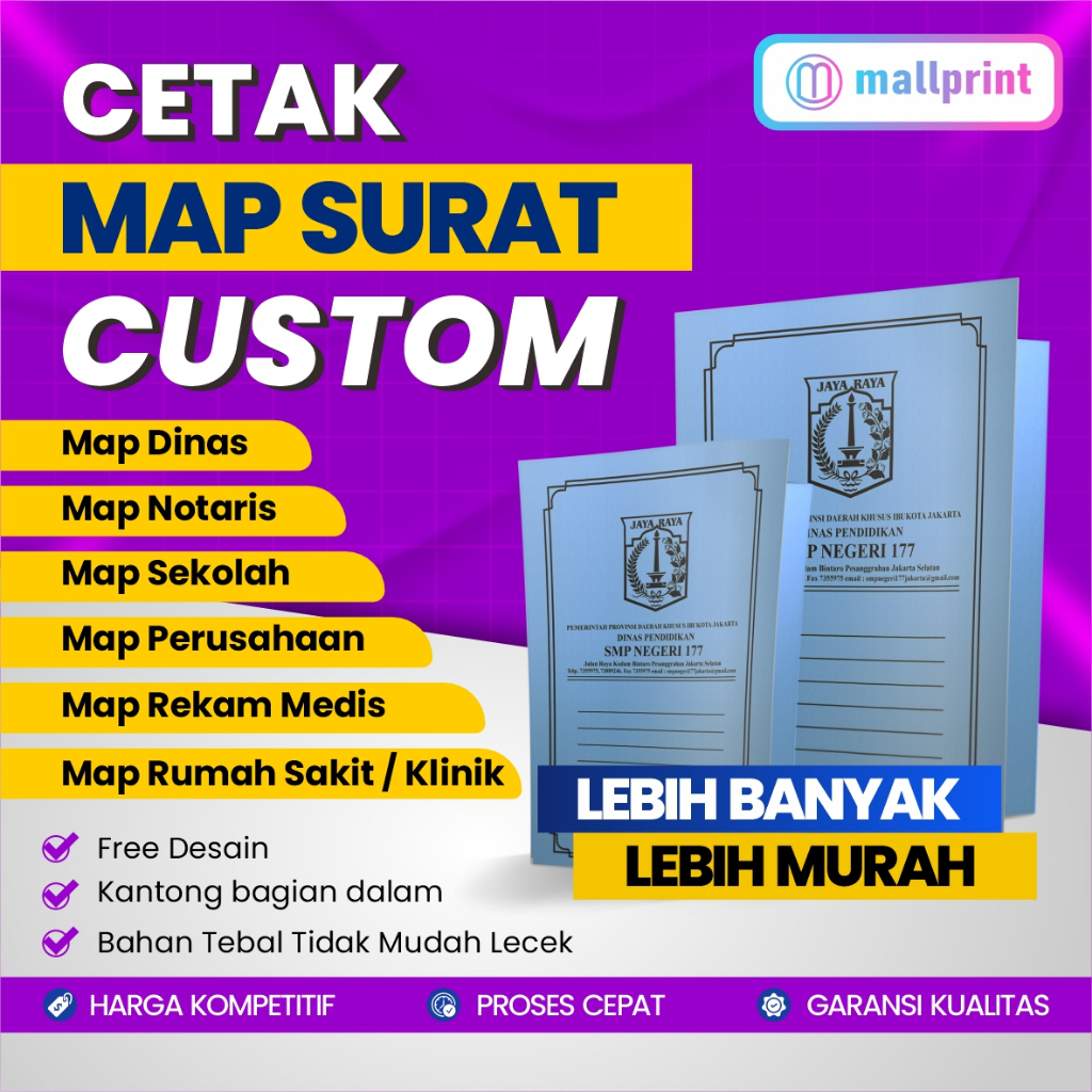 Jual Cetak Map Surat / Map Berkas / Map Sekolah / Map Rumah Sakit / Map ...